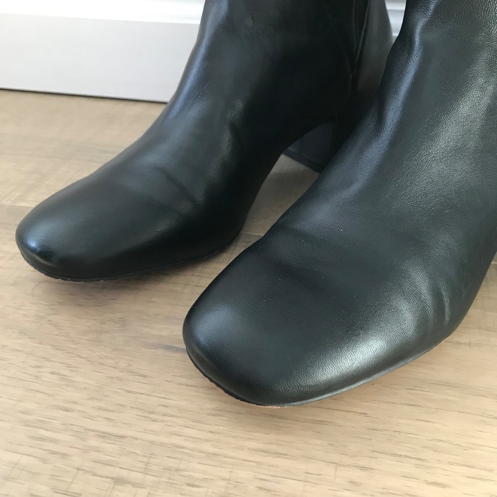 Donald Pliner Cayden Boots Leather Womens Size 9 Black Stretch Knee High Pull On - Picture 6 of 13